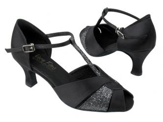 Dance shoes ladies black satin / black sparklenet   